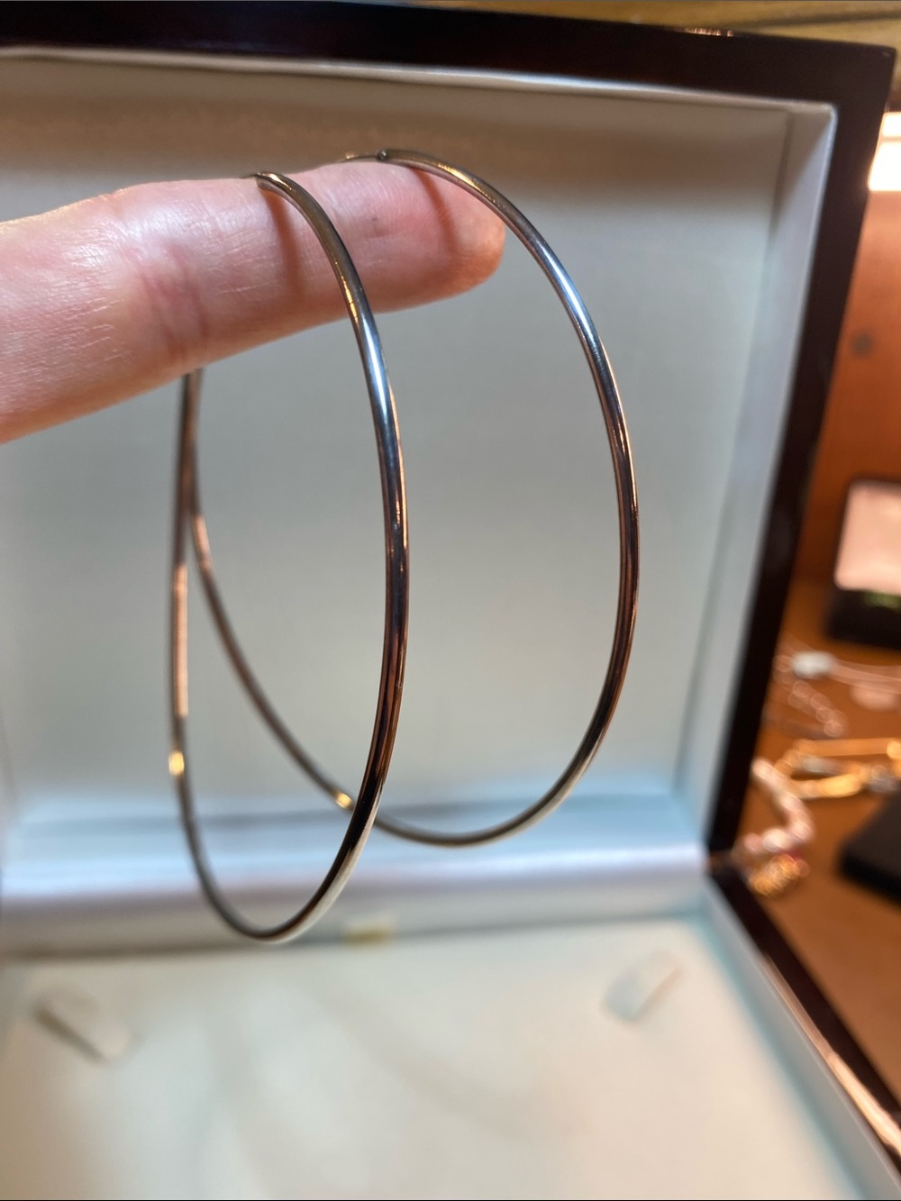 Vintage 925 Sterling Silver Extra Large Hoop Earrings 3.5” Statement